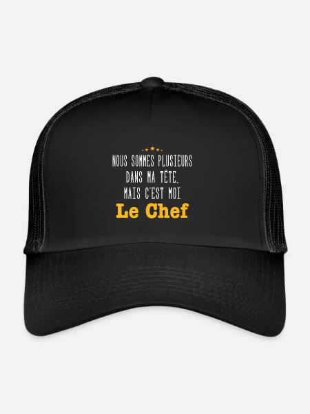 mais c'est moi le chef - Casquette trucker  - noir/noir - Devant