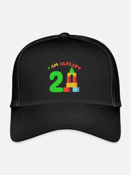 J’ai déjà 2 ans 2ème anniversaire - Casquette trucker  - noir/noir - Devant