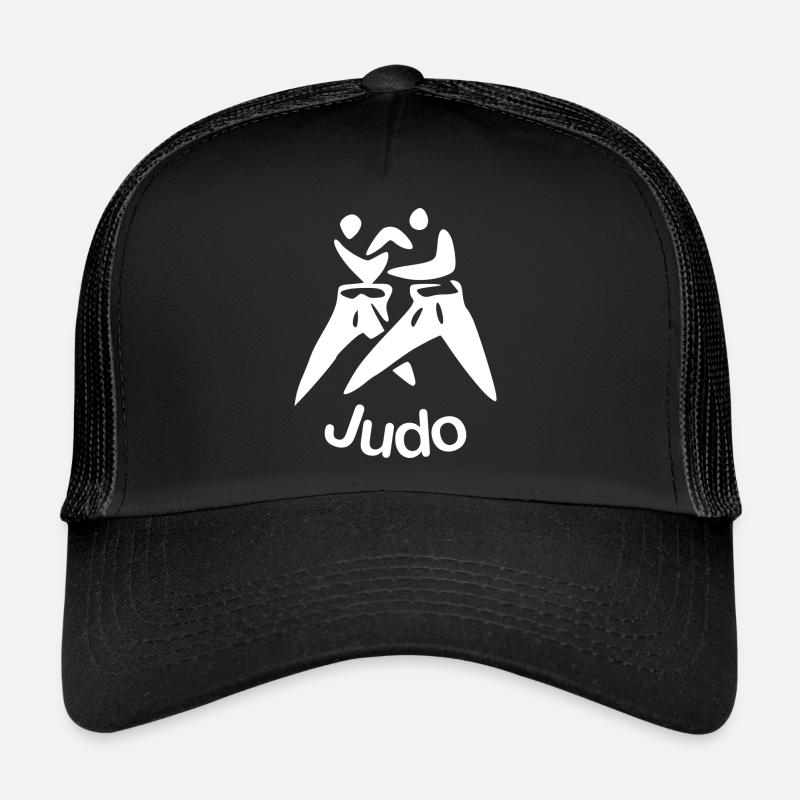 Judo dessin écriture ci-dessous blanc Casquette trucker 