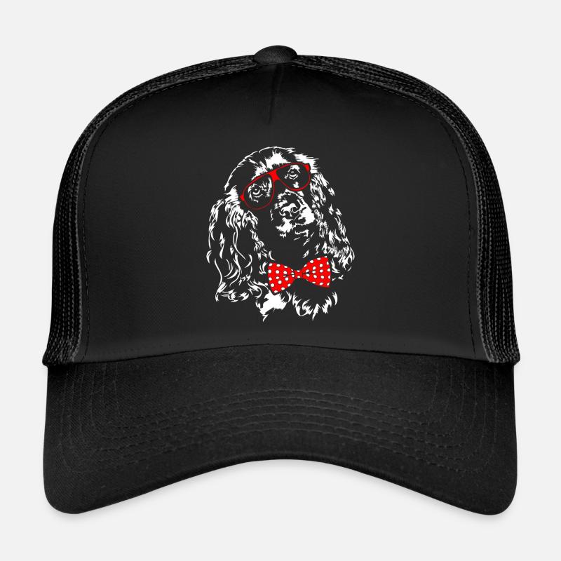 COCKER SPANIEL cute boy Wilsigns Hunde Geschenk - Trucker Cap - Schwarz/Schwarz