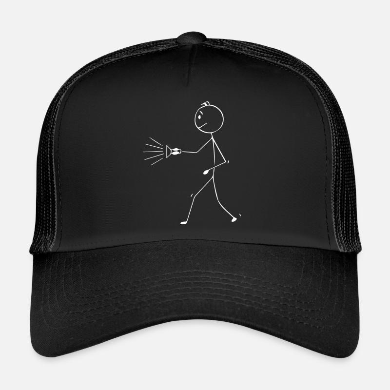 Stick figure with flashlight Trucker Cap
