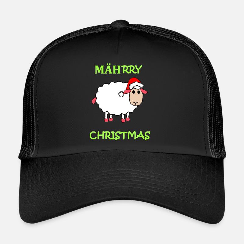 Weihnachten Schaf Merry Christmas Mäh Geschenk Fun - Trucker Cap - Schwarz/Schwarz