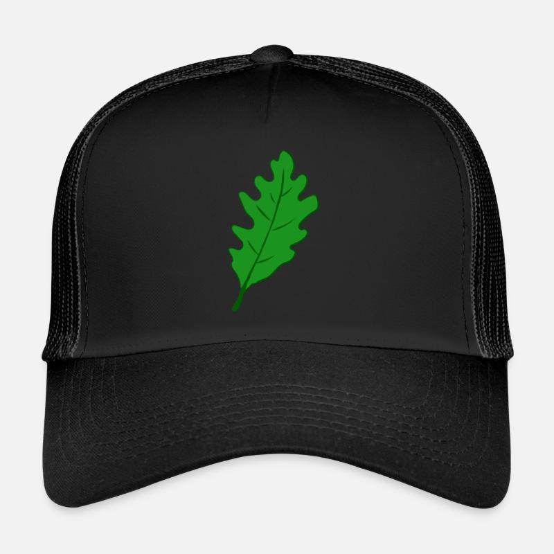 Eiche - Eichenblatt - Trucker Cap - Schwarz/Schwarz