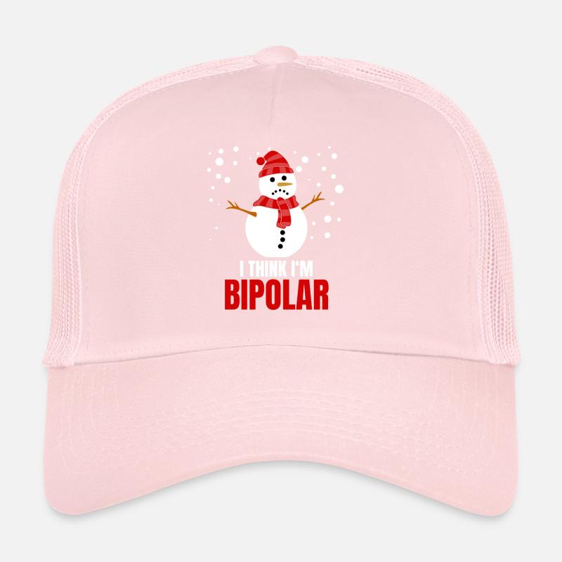 Snowman bipolar funny saying winter Trucker Cap