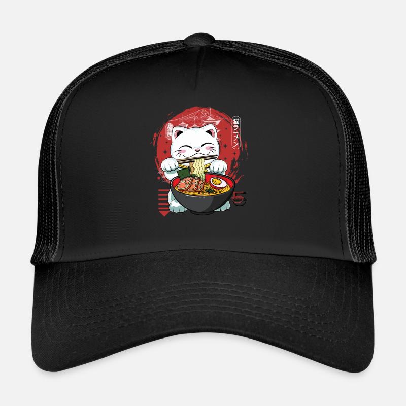 neko ramen - Casquette trucker  - noir/noir