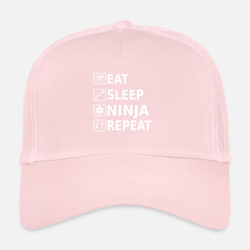 Eat Sleep Ninja Repeat Katana Shuriken Samurai Trucker Cap
