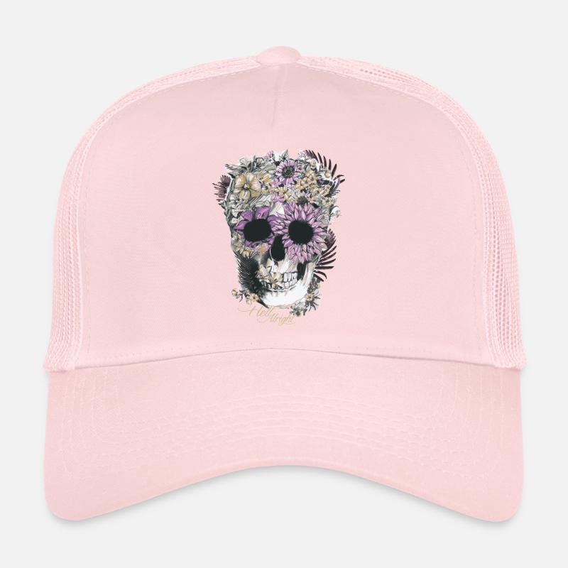 Crâne de fleur Casquette trucker 
