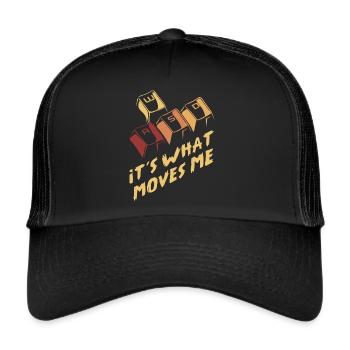 Gamer WASD - Vintage retro Zocken Geschenk - Trucker Cap - Schwarz/Schwarz - Vorne