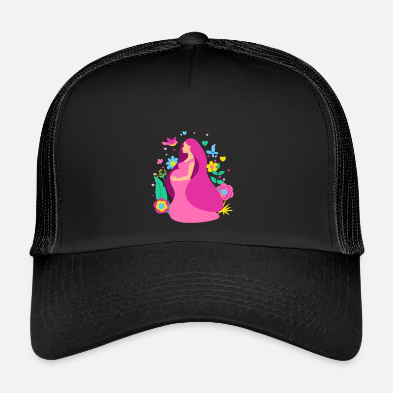 Grossesse - Casquette trucker  - noir/noir