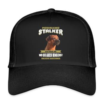 Rhodesian Ridgeback Tshirt - Rhodesian Ridgeback - Trucker Cap - Schwarz/Schwarz - Vorne