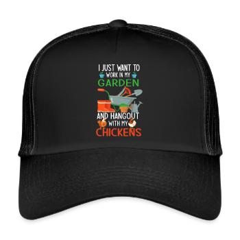 Chicken Garden Chicken Hobby Gardener Gift - Trucker Cap - black/black - Front