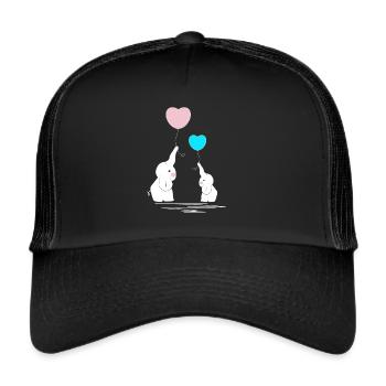 éléphant éléphant bébé naissance cadeau - Casquette trucker  - noir/noir - Devant