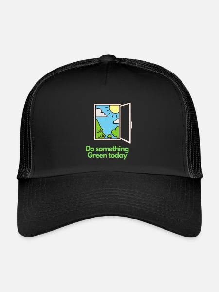 Do something Green today ! - Casquette trucker  - noir/noir - Devant