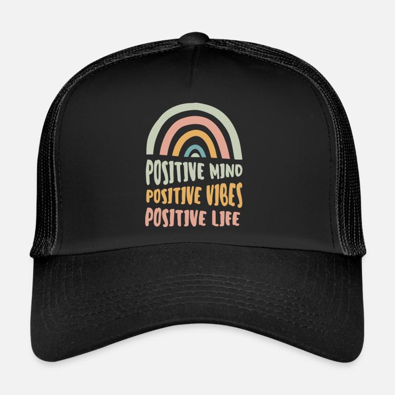Positive Mind Positive Vibes Positives Leben - Trucker Cap - Schwarz/Schwarz