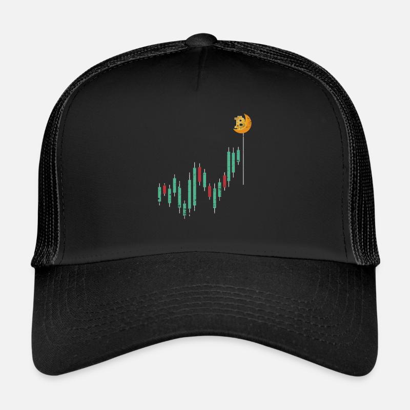 Bitcoin Kryptowährung BTC lustig Geschenk - Trucker Cap - Schwarz/Schwarz