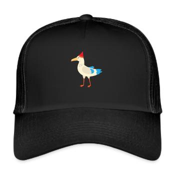 Mouette Hambourg mer mer mouettes motif cadeau - Casquette trucker  - noir/noir - Devant