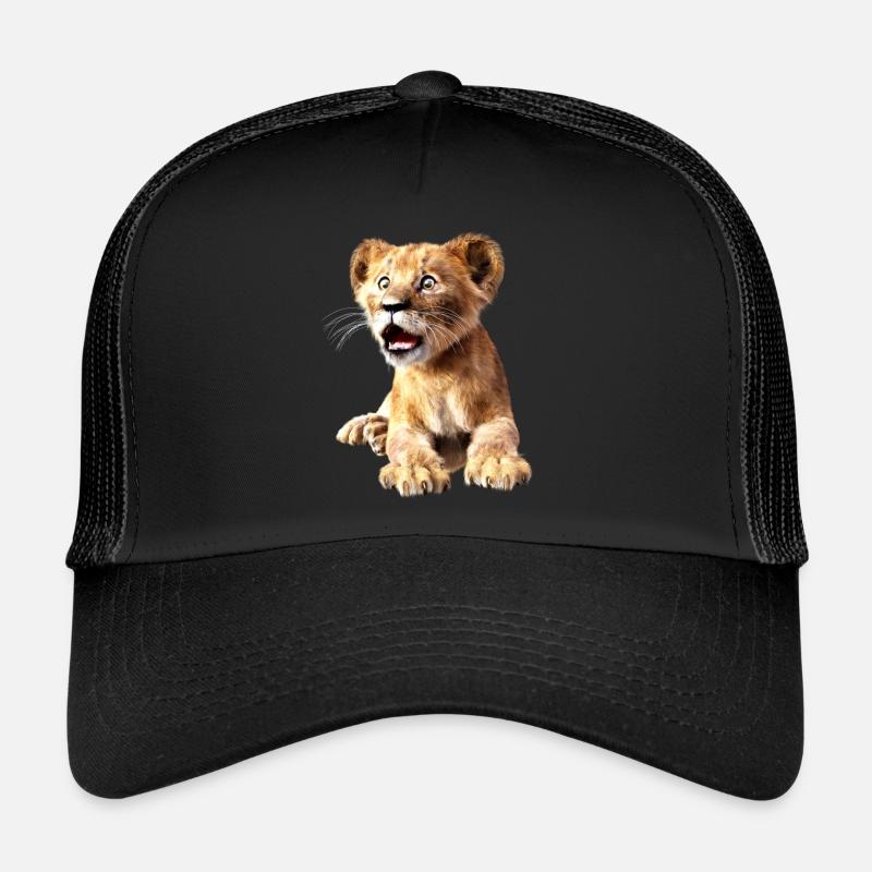 Löwe, Löwenbaby, Sternzeichen Löwe - Trucker Cap - Schwarz/Schwarz