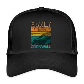 Family Holiday in Cornwall England Vacation - Trucker Cap - black/black - Front