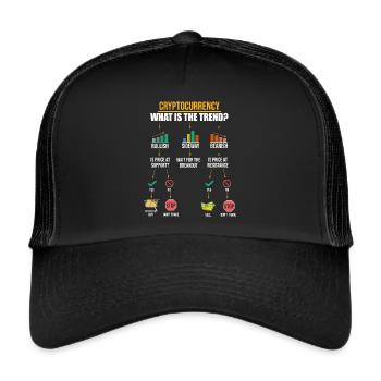 Bitcoin Cryptocurrency Crypto Invests Gift - Trucker Cap - black/black - Front