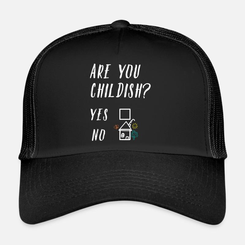 Bist du Kindisch Ja Nein Fun Haus Trucker Cap