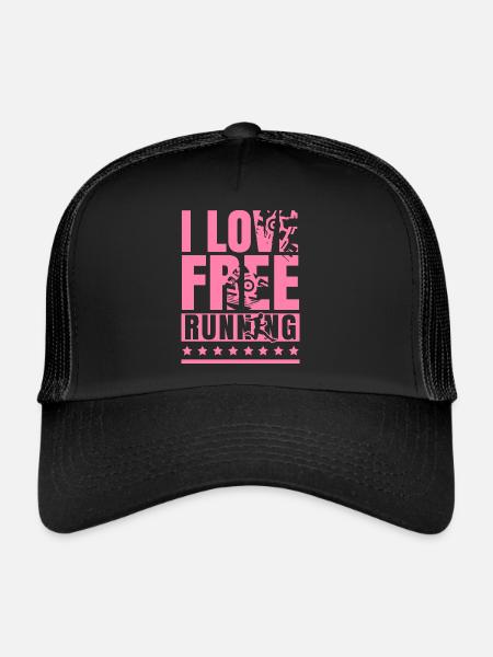 J’adore Parkour Libre Courir Parkourläuferin Spor - Casquette trucker  - noir/noir - Devant