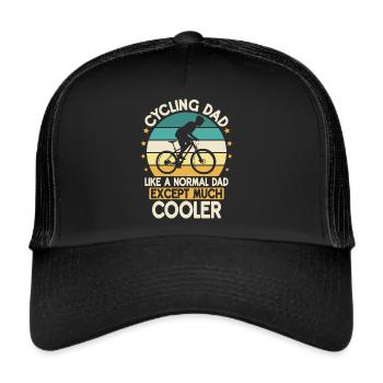 Mountainbike Mountainbiker Fahrrad Papa - Trucker Cap - Schwarz/Schwarz - Vorne