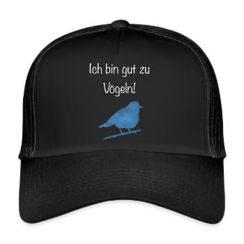 Ich bin gut zu vögeln! - Trucker Cap - Schwarz/Schwarz - Vorne