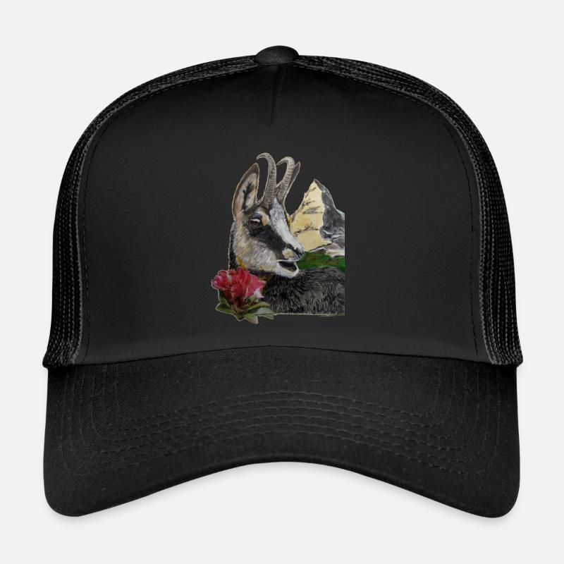 Silhouette Alps Gemse Almrausch Mountains Trucker Cap