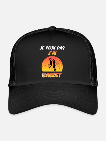 Je Peux Pas J'ai Basket Basket-Ball - Casquette trucker  - noir/noir - Devant