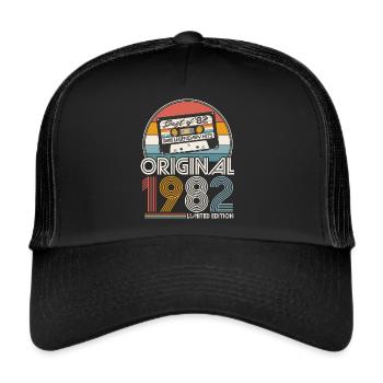 1982 Vintage Anniversaire Rétro Cadeau - Casquette trucker  - noir/noir - Devant