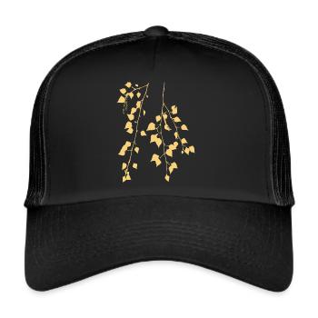 Birkenzweig - Natur - Nachhaltig - Waldbaum - Trucker Cap - Schwarz/Schwarz - Vorne