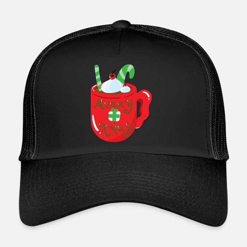 Weihnachten Tasse - Trucker Cap - Schwarz/Schwarz