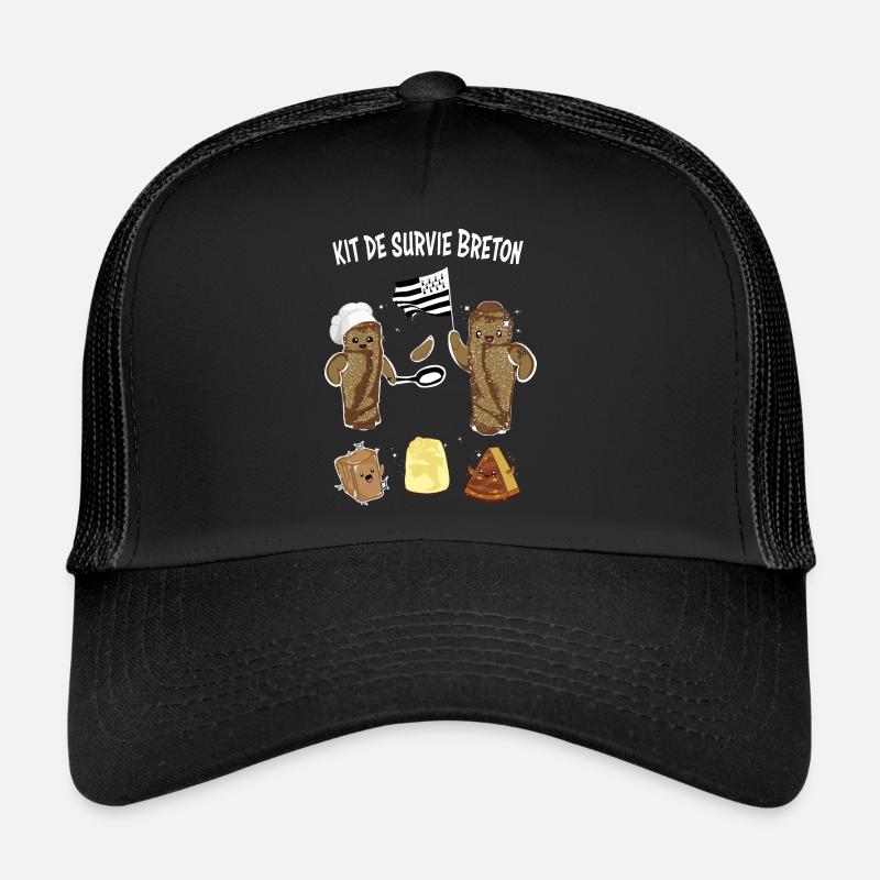 kit de survie breton - Casquette trucker  - noir/noir