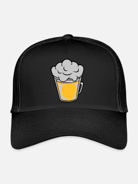 Bière comique vue d’en haut - Casquette trucker  - noir/noir - Devant