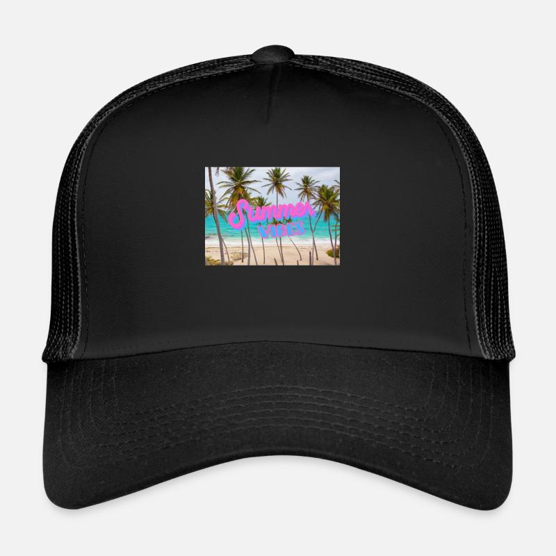 Summer - Vibes - Summer Vibes - Sun - Hot - Palms - Trucker Cap - black/black