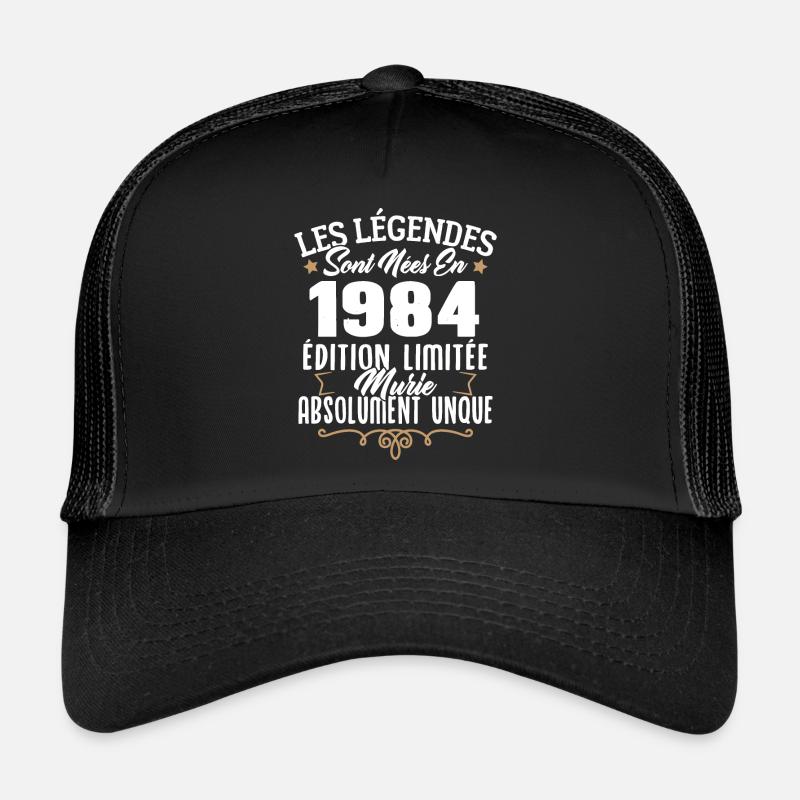 Les légendes sont nées en 1984 édition limitée - Casquette trucker - noir/noir
