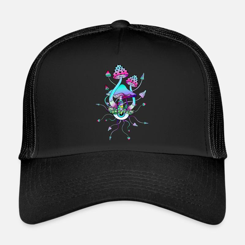 Magic Mushrooms Mushroom Eyes Art Trucker Cap