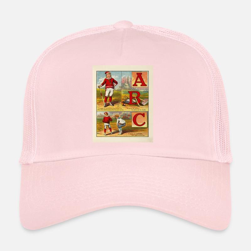 Baseball ABC 1885 - Vintage Book Illustration No.4 Trucker Cap