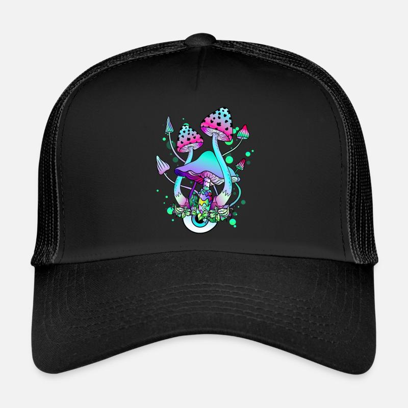 Champignons Magiques Goa Psy Trance Mushroom Art Casquette trucker 