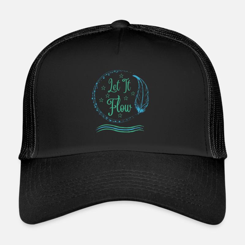Let It Flow - Lass es fließen - Trucker Cap - Schwarz/Schwarz