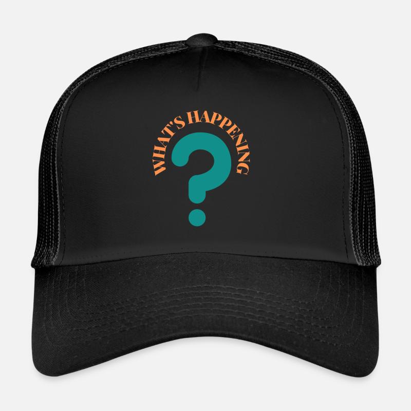 What's Happening Illustration - Trucker Cap - Schwarz/Schwarz