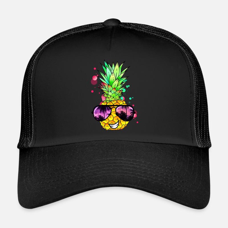 Pineapple cool colorful tangy - Trucker Cap - black/black