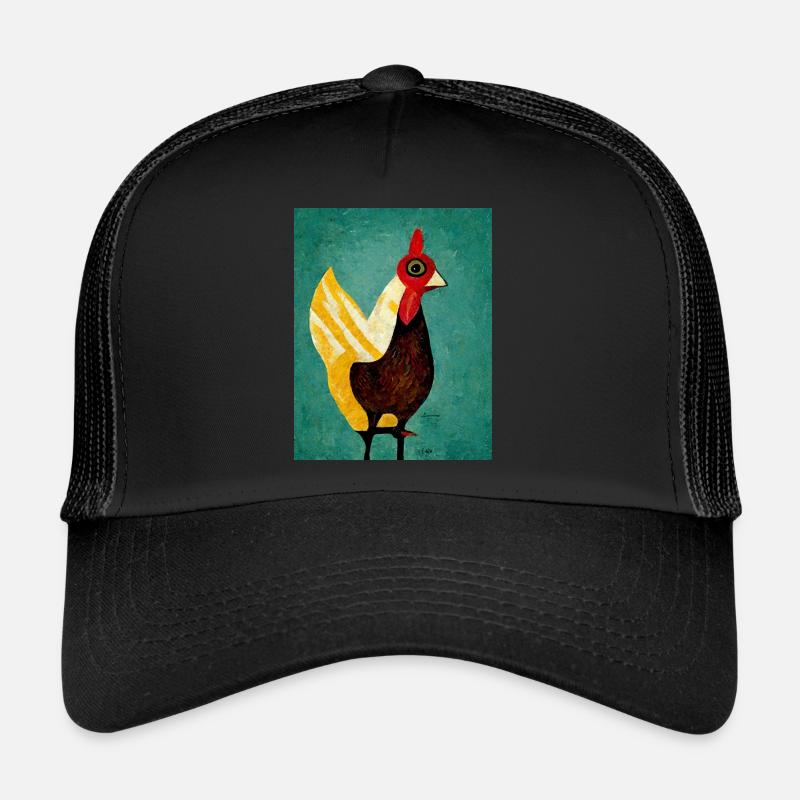 Funny Chicken Painting - Trucker Cap - black/black