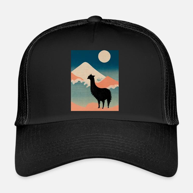 Lama in Japan - Trucker Cap - black/black