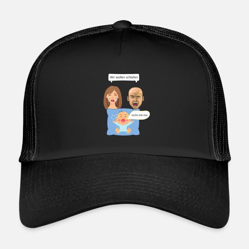 wir wollen schlafen - Trucker Cap - Schwarz/Schwarz