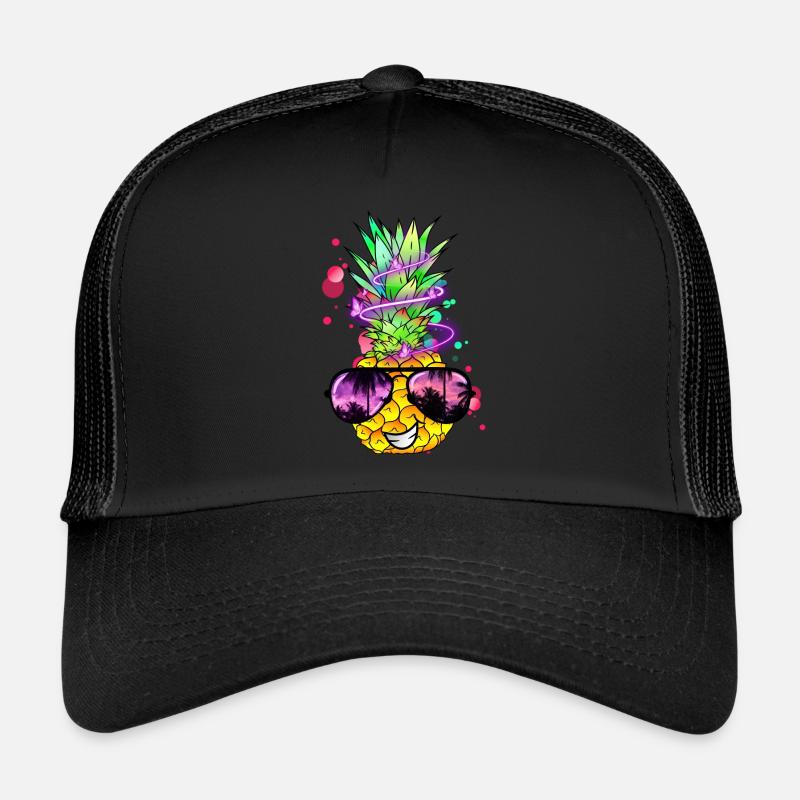 coole Ananas mit Neon Spirale Trucker Cap