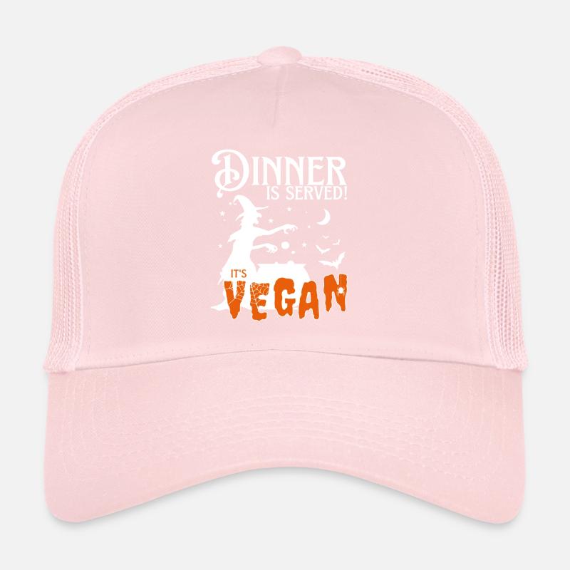 Veganes Hexen-Halloween-Party-Dinner wird serviert Trucker Cap