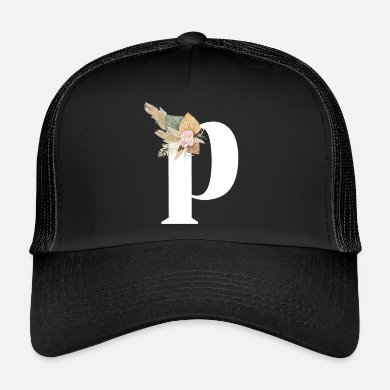 lettre P fleuris Casquette trucker 