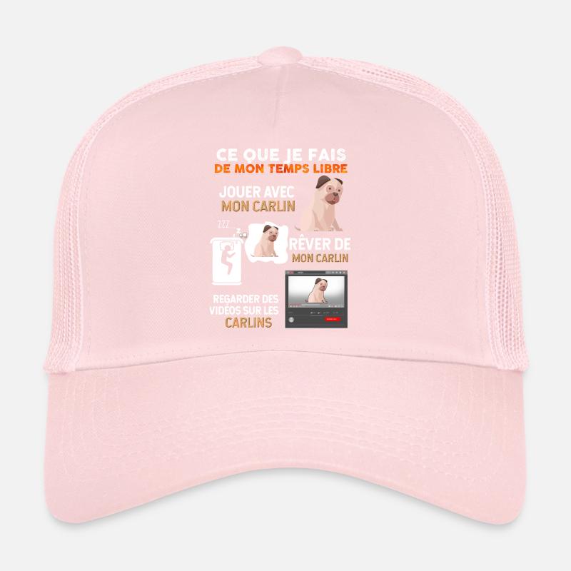 Temps libre chien Carlin Idée Cadeau Chien De Race Casquette trucker 