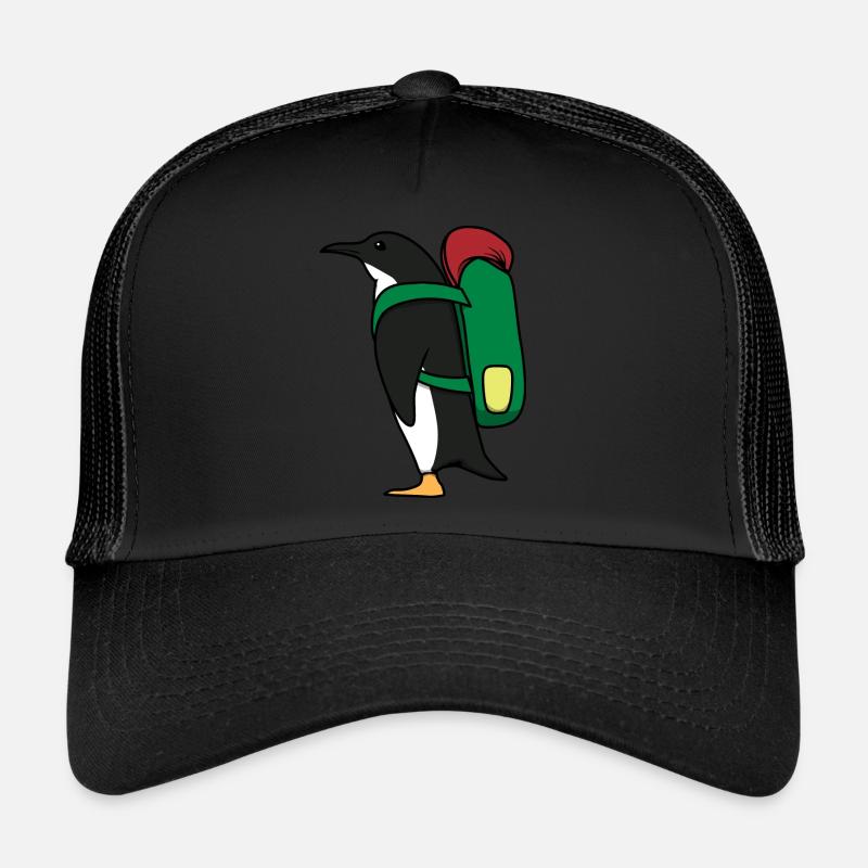 Plodding Penguin Cute Hiking Adventure Trucker Cap